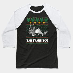 San Francisco California Ugly Christmas Baseball T-Shirt